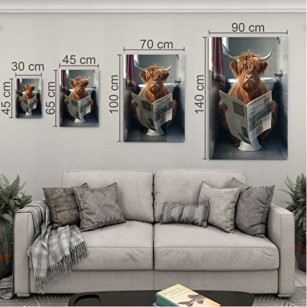 Hayvan Cam Tablo - Sevimli Dostlar Lavaboda - Dikey Motif 08-109