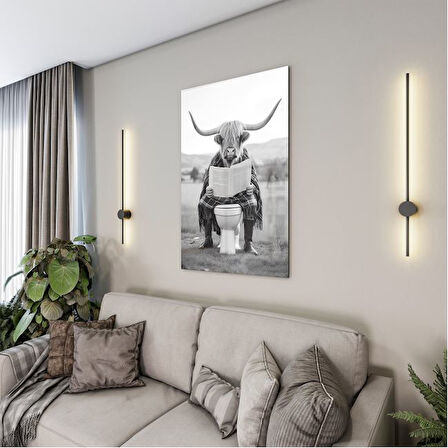 Hayvan Cam Tablo - Sevimli Dostlar Lavaboda - Dikey Motif 08-112