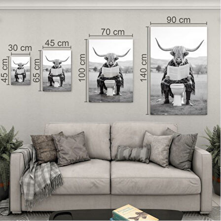 Hayvan Cam Tablo - Sevimli Dostlar Lavaboda - Dikey Motif 08-112