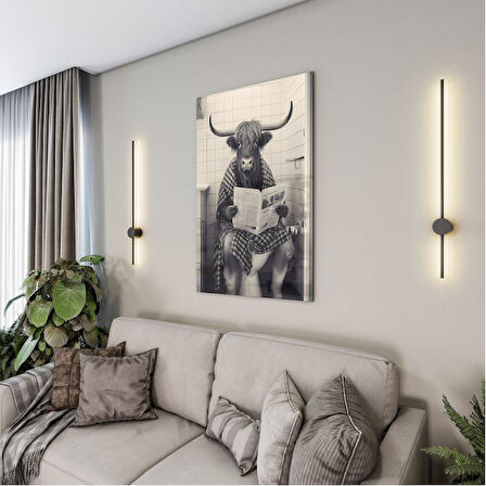 Hayvan Cam Tablo - Sevimli Dostlar Lavaboda - Dikey Motif 08-113