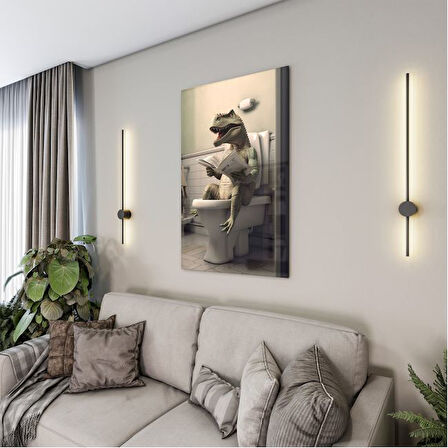Hayvan Cam Tablo - Sevimli Dostlar Lavaboda - Dikey Motif 08-242