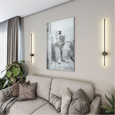 Hayvan Cam Tablo - Sevimli Dostlar Lavaboda - Dikey Motif 08-281