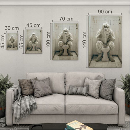 Hayvan Cam Tablo - Sevimli Dostlar Lavaboda - Dikey Motif 08-283