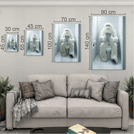 Hayvan Cam Tablo - Sevimli Dostlar Lavaboda - Dikey Motif 08-285
