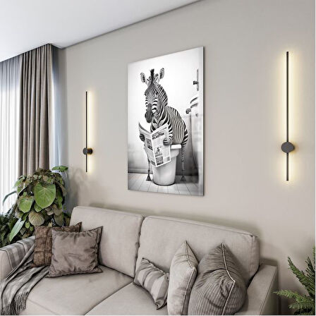 Hayvan Cam Tablo - Sevimli Dostlar Lavaboda - Dikey Motif 08-289
