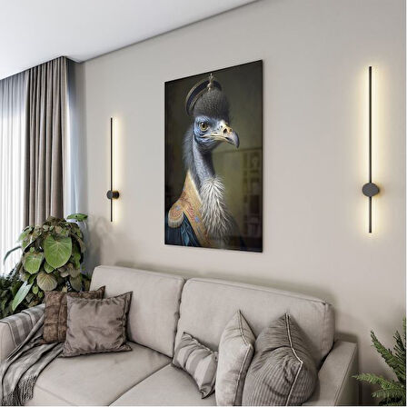Hayvan Cam Tablo - Aristokrat Sevimli Dostlar - Dikey Motif 13-007