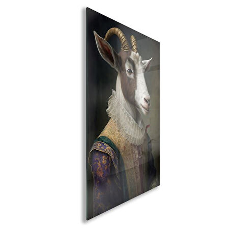 Hayvan Cam Tablo - Aristokrat Sevimli Dostlar - Dikey Motif 13-013