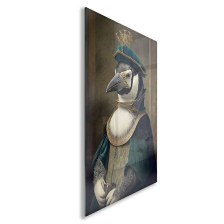 Hayvan Cam Tablo - Aristokrat Sevimli Dostlar - Dikey Motif 13-026