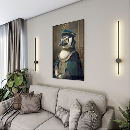 Hayvan Cam Tablo - Aristokrat Sevimli Dostlar - Dikey Motif 13-026