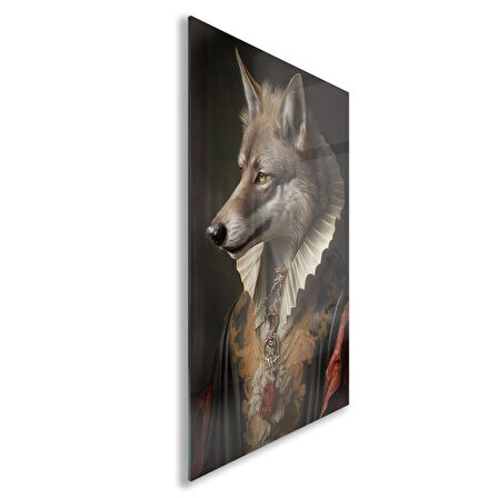 Hayvan Cam Tablo - Aristokrat Sevimli Dostlar - Dikey Motif 13-032