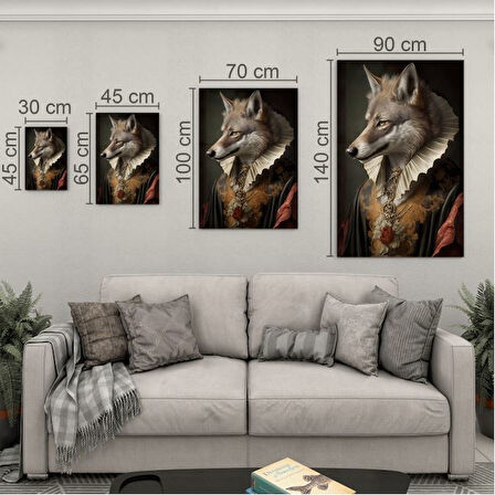 Hayvan Cam Tablo - Aristokrat Sevimli Dostlar - Dikey Motif 13-032