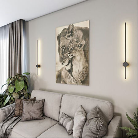 Hayvan Cam Tablo - Anne ve Yavru - Dikey Motif 14-036