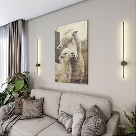Hayvan Cam Tablo - Anne ve Yavru - Dikey Motif 14-054