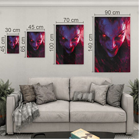 Fantastik ve Korku Cam Tablo - Karışık - Dikey Motif 01-009