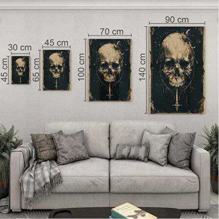 Fantastik ve Korku Cam Tablo - Karışık - Dikey Motif 01-022