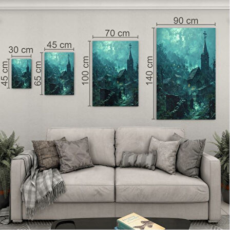Fantastik ve Korku Cam Tablo - Karışık - Dikey Motif 01-034