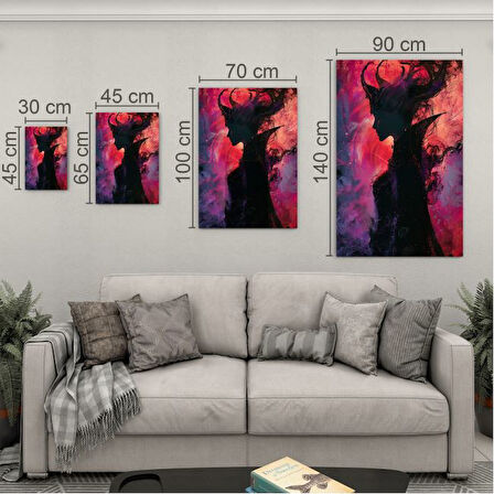 Fantastik ve Korku Cam Tablo - Karışık - Dikey Motif 01-050