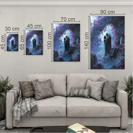 Fantastik ve Korku Cam Tablo - Karışık - Dikey Motif 01-059