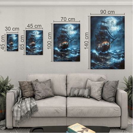 Fantastik ve Korku Cam Tablo - Karışık - Dikey Motif 01-063