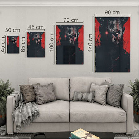 Fantastik ve Korku Cam Tablo - Karışık - Dikey Motif 01-067