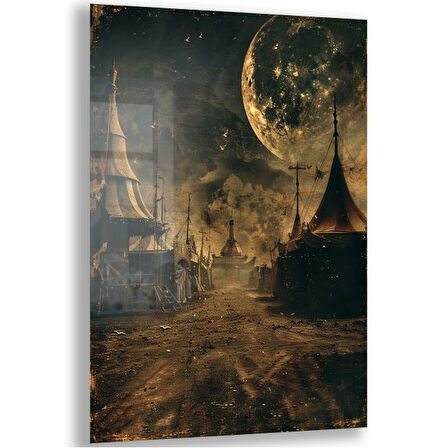 Fantastik ve Korku Cam Tablo - Karışık - Dikey Motif 01-073