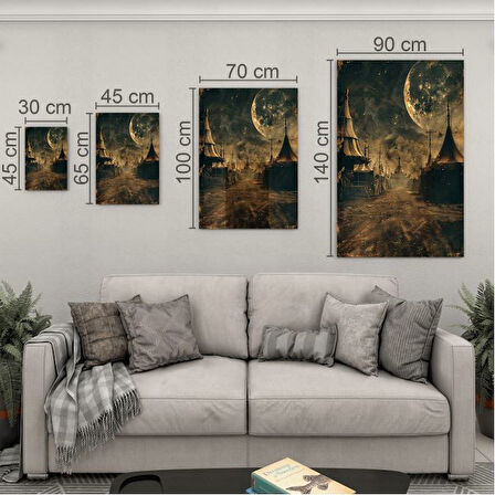 Fantastik ve Korku Cam Tablo - Karışık - Dikey Motif 01-073