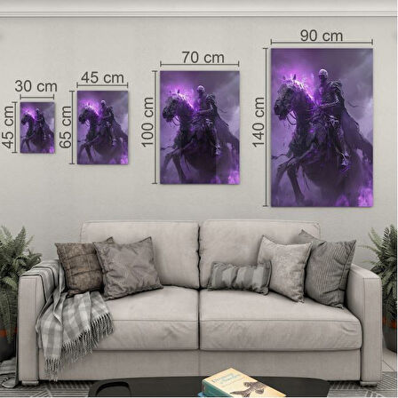 Fantastik ve Korku Cam Tablo - Karışık - Dikey Motif 01-084