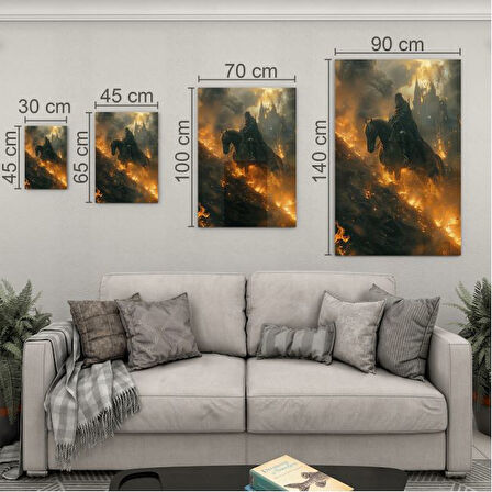Fantastik ve Korku Cam Tablo - Karışık - Dikey Motif 01-092