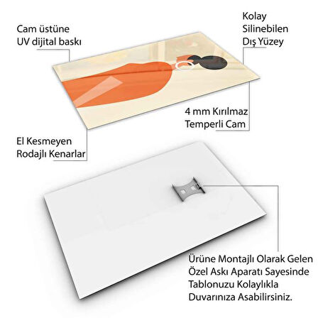 Klasik Bohem Cam Tablo - Dikey Motif 02-370
