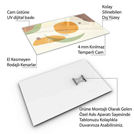 Klasik Bohem Cam Tablo - Dikey Motif 02-373