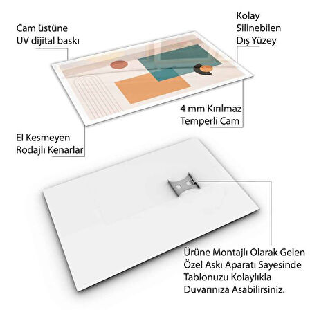 Klasik Bohem Cam Tablo - Dikey Motif 02-384