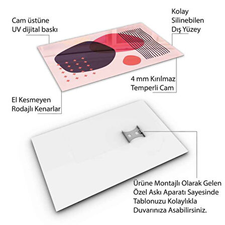Klasik Bohem Cam Tablo - Dikey Motif 02-400