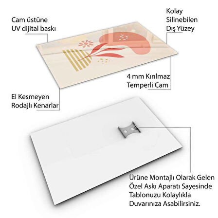 Klasik Bohem Cam Tablo - Dikey Motif 02-420
