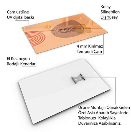 Klasik Bohem Cam Tablo - Dikey Motif 02-422