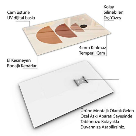 Klasik Bohem Cam Tablo - Dikey Motif 02-423