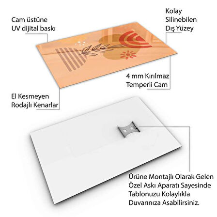 Klasik Bohem Cam Tablo - Dikey Motif 02-424
