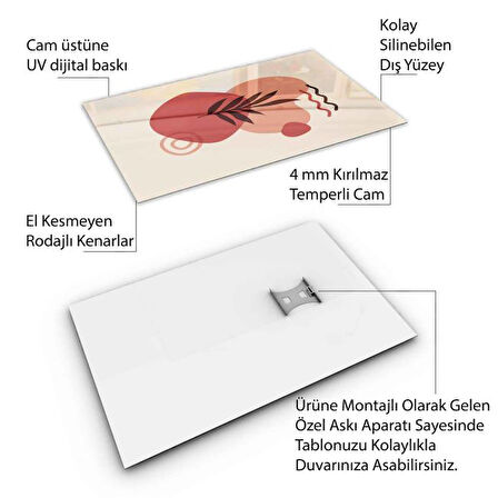 Klasik Bohem Cam Tablo - Dikey Motif 02-430