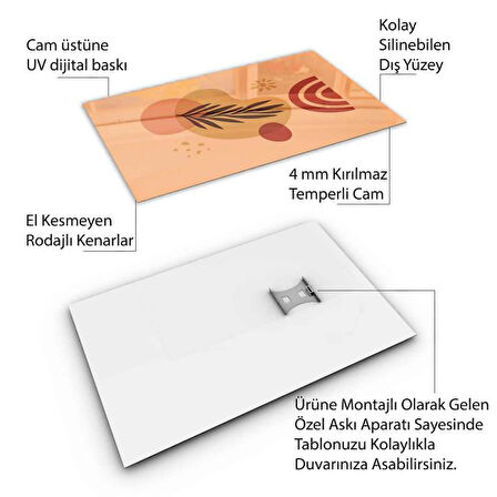 Klasik Bohem Cam Tablo - Dikey Motif 02-439