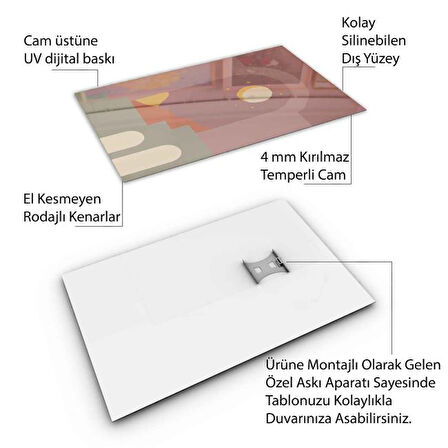 Klasik Bohem Cam Tablo - Dikey Motif 02-448