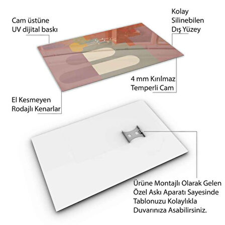 Klasik Bohem Cam Tablo - Dikey Motif 02-460