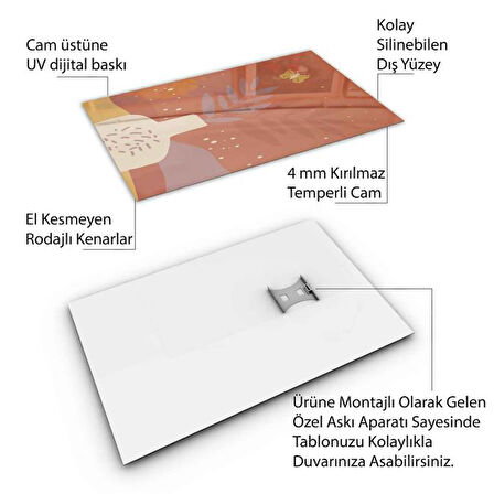 Klasik Bohem Cam Tablo - Dikey Motif 02-467