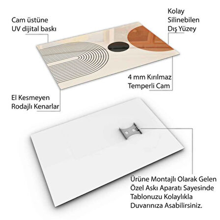 Klasik Bohem Cam Tablo - Dikey Motif 02-479