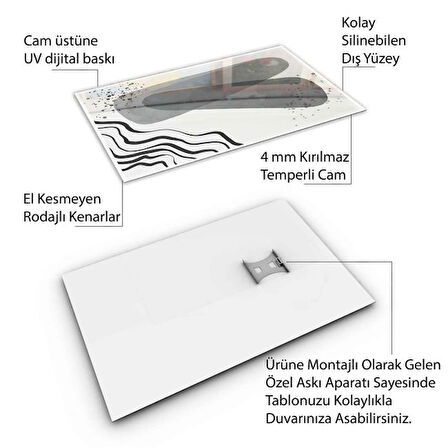 Klasik Bohem Cam Tablo - Dikey Motif 02-492