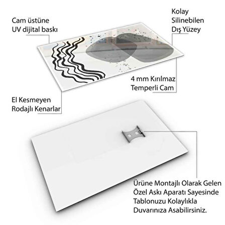 Klasik Bohem Cam Tablo - Dikey Motif 02-494