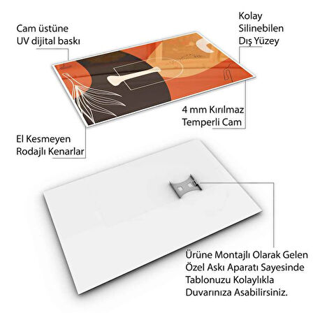 Klasik Bohem Cam Tablo - Dikey Motif 02-499