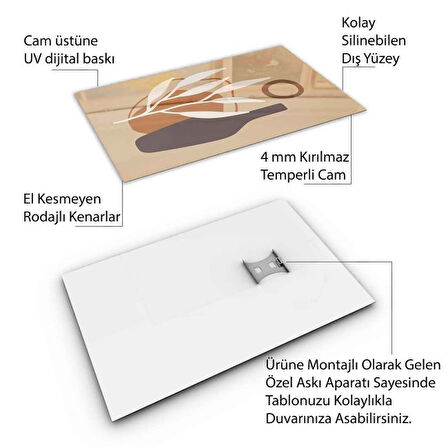 Klasik Bohem Cam Tablo - Dikey Motif 02-501