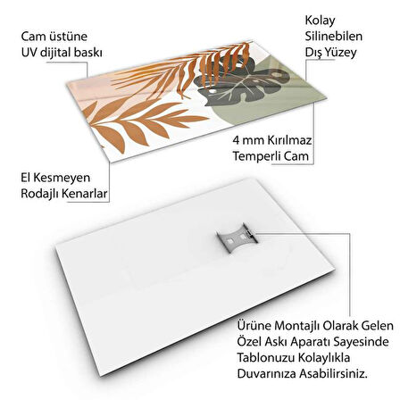 Klasik Bohem Cam Tablo - Dikey Motif 02-513