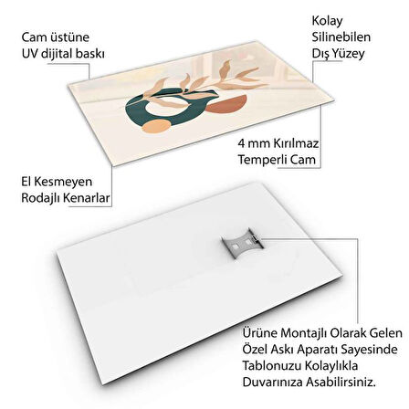Klasik Bohem Cam Tablo - Dikey Motif 02-516