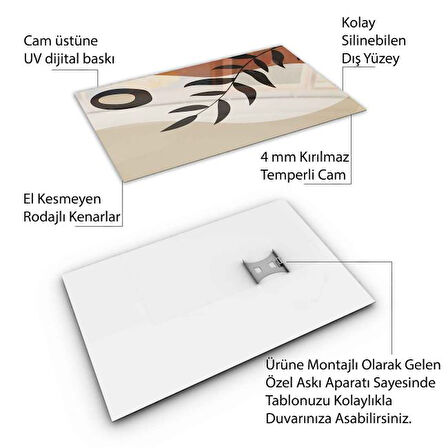 Klasik Bohem Cam Tablo - Dikey Motif 02-524