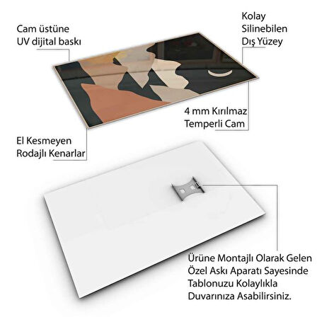 Klasik Bohem Cam Tablo - Dikey Motif 02-525